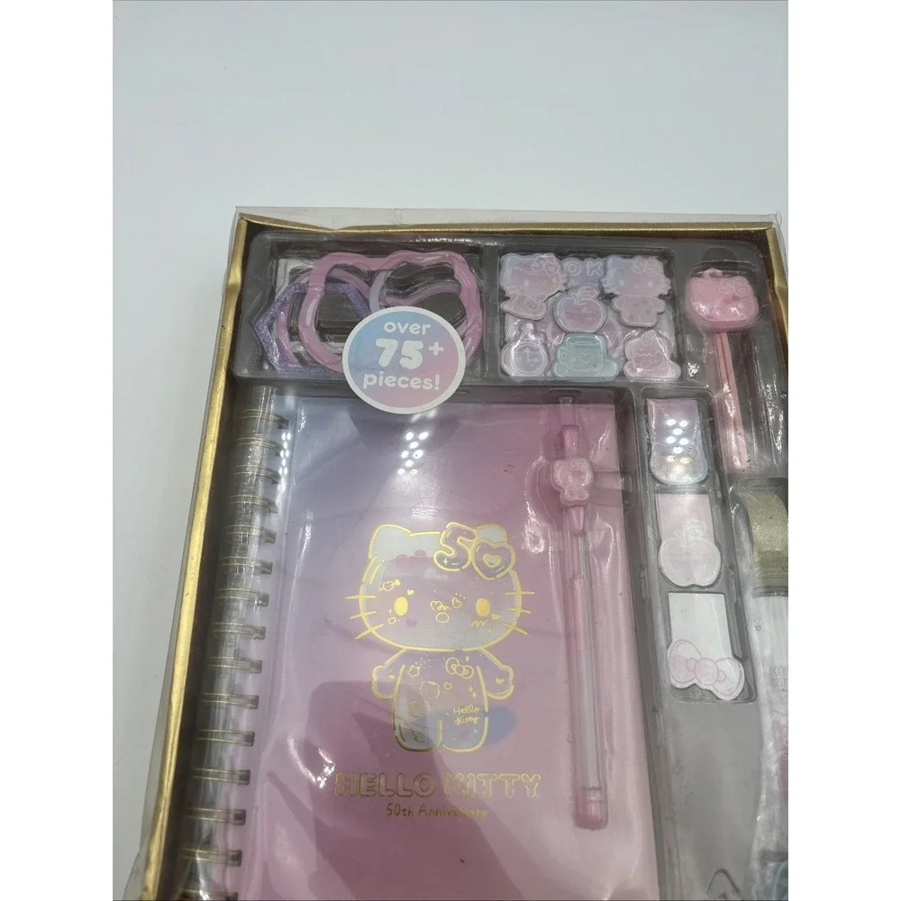 New Hello Kitty 50th Anniversary DIY Journal Set 75+ Pieces (GA) Never Used